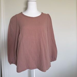 Universal Thread Top | Three Quarter Sleeve, Dust Pink, Gauze, Ballon Sleeve